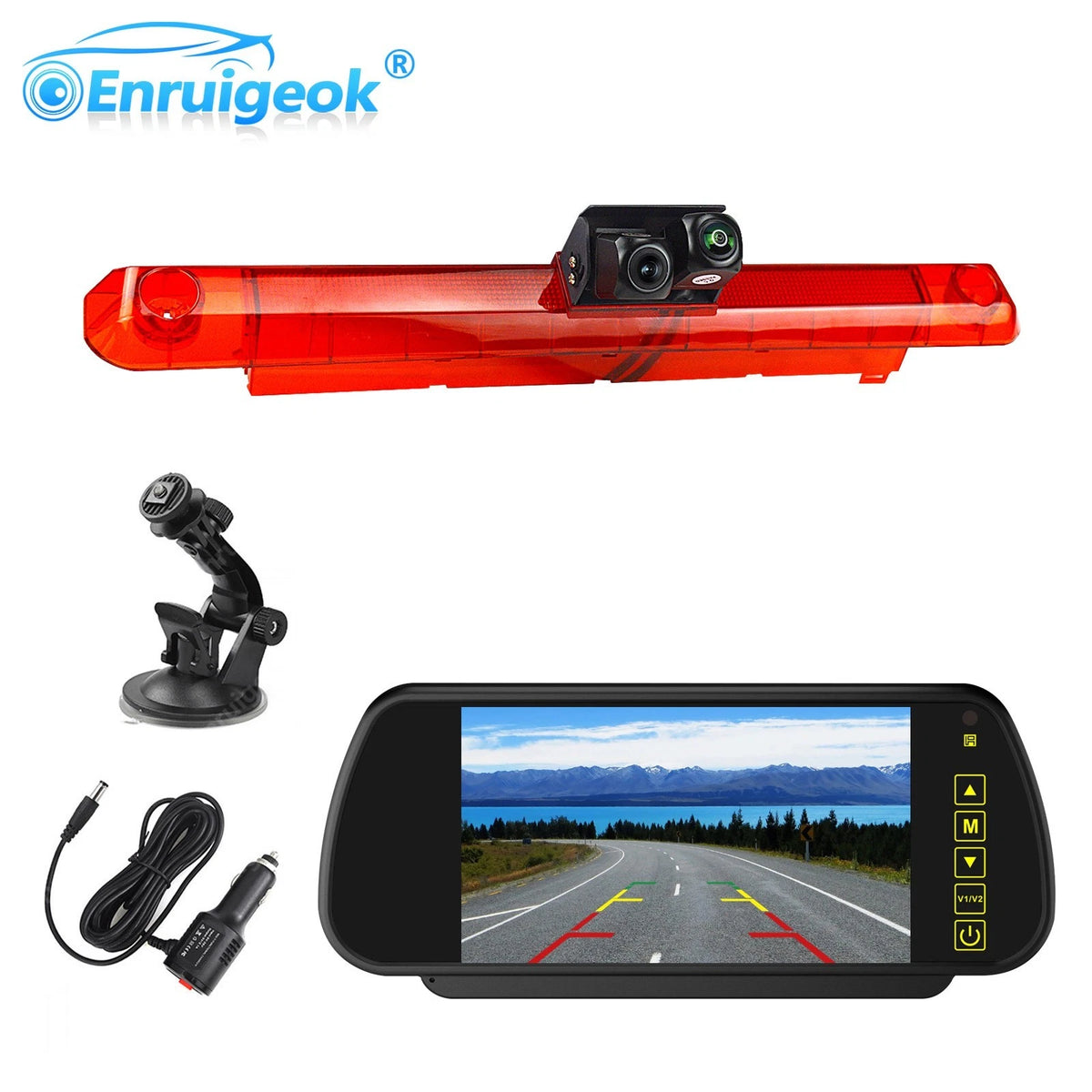 Dual CVBS Brake Light Camera + 7" Mirror Monitor for Master IV & Interstar