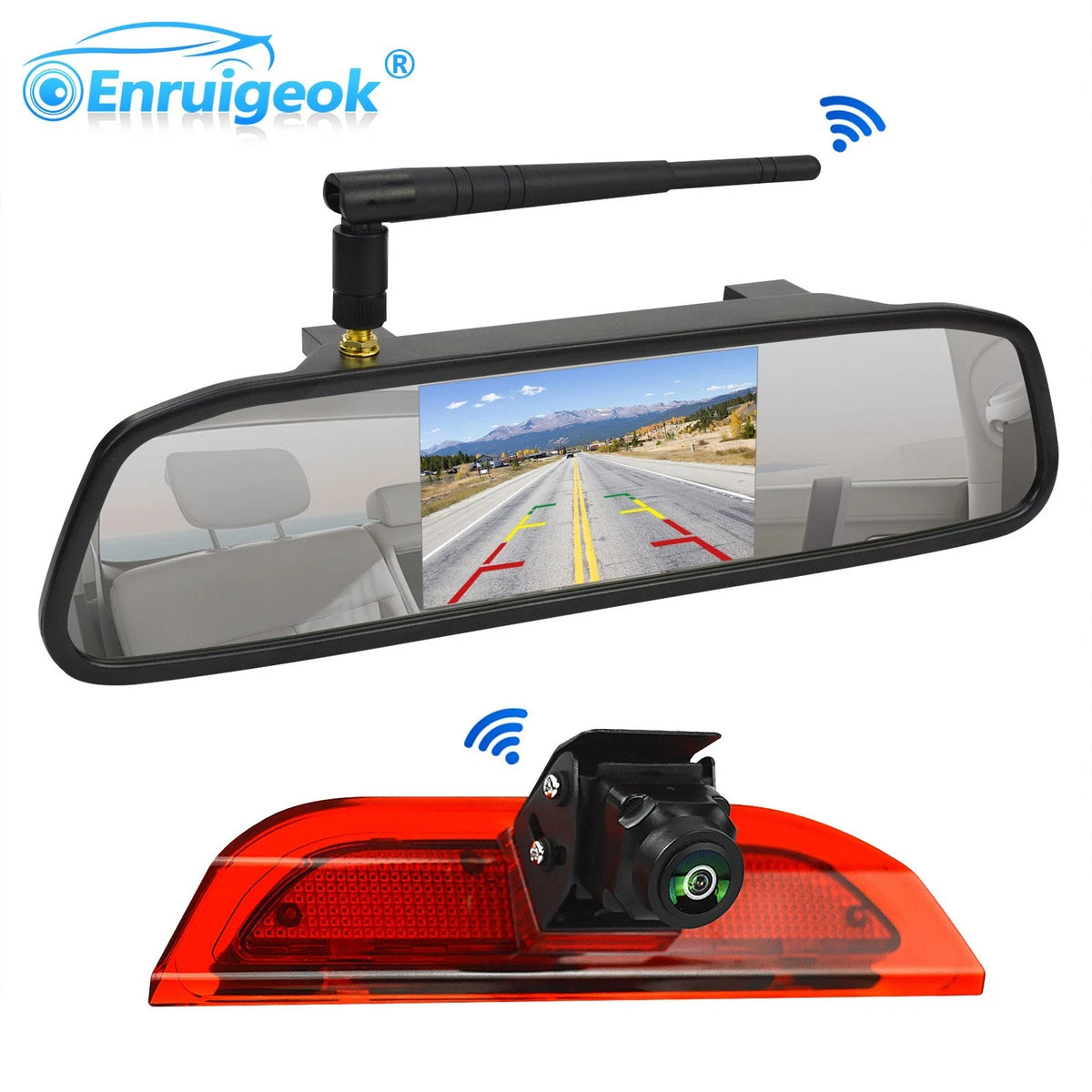 Wireless Brake Light Camera Kit for Ford Courier – 4.3" Monitor